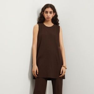 H&M Ribbed Tunic - Brown (XL)